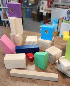 Bolsa De Bloques Didacticos Madera 20 Piezas Mk - comprar online