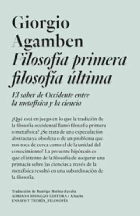 Filosofía primera y filosofía última