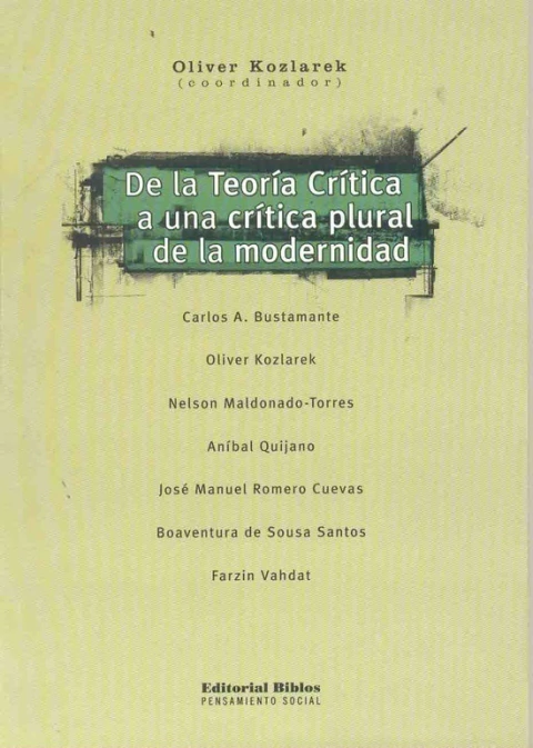 DE LA TEORIA CRITICA A UNA CRITICA PLURAL