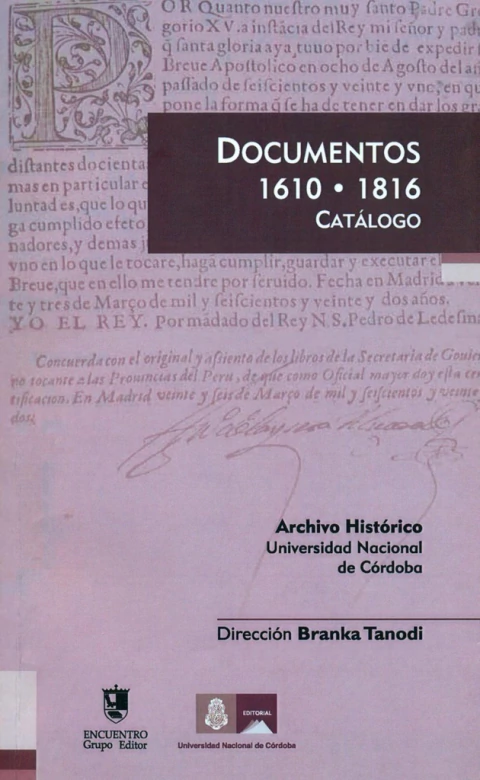 DOCUMENTOS 1610-1816. CATALOGO