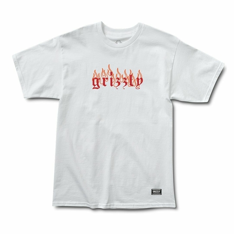 Camiseta Grizzly Burn Slow - Branca