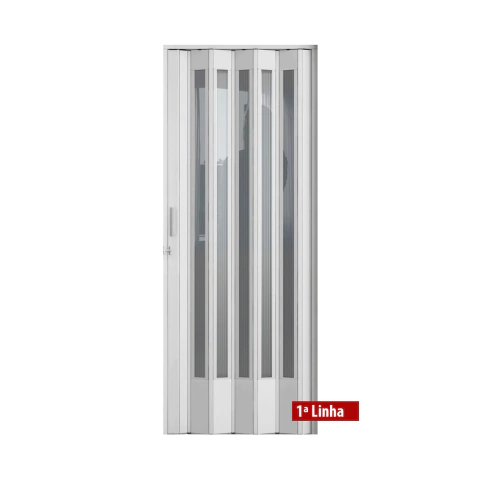 Porta Sanfonada PVC Branca Translúcida 0,96 x 2,10m