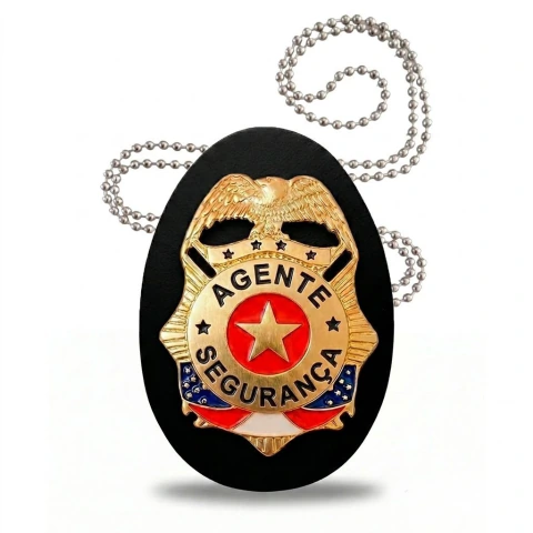 AGENTE SEGURANÇA - Distintivo com Brasão em Metal Maciço