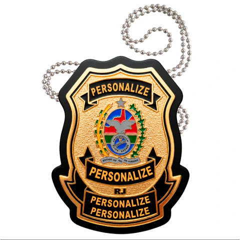 Rio de Janeiro - Distintivo em Couro Legítimo - Personalizável (RJ)