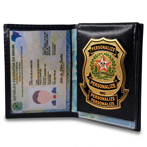 Minas Gerais - Carteira em Couro Legítimo Porta Documentos - Personalizável (MG)