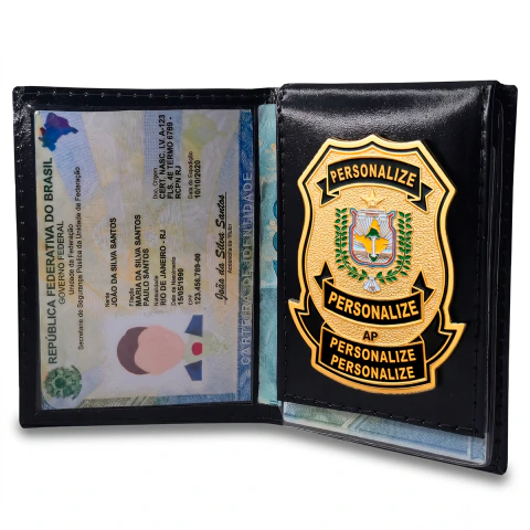 Amapá - Carteira em Couro Legítimo Porta Documentos - Personalizável (AP)