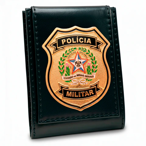 POLÍCIA MILITAR de Minas Gerais - Carteira em Couro Legítimo - Porta Notas (PMMG)