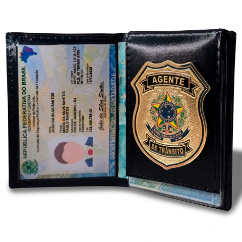 Agente de Trânsito - Carteira em Couro Legítimo - PORTA DOCUMENTOS