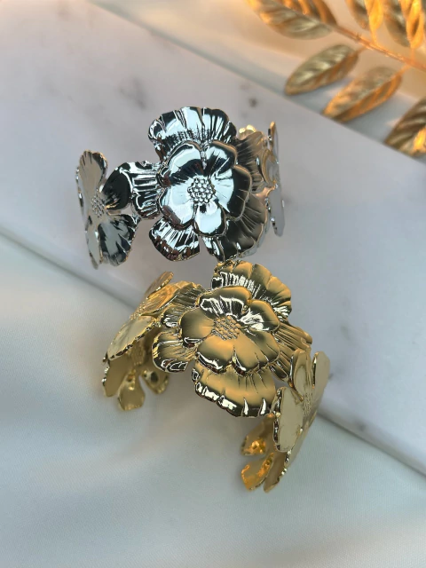 Bracelete dupla flor BRAMK06 - comprar online