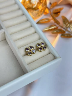 Brinco trevo zircônia BRIJT01 - Ruchelli Bijoux