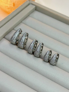 Trio de brico gotas cravejada III BRIFD10 - Ruchelli Bijoux