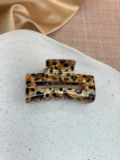 Piranha G quadrada vazada acetato animal print PIYU01 - Ruchelli Bijoux