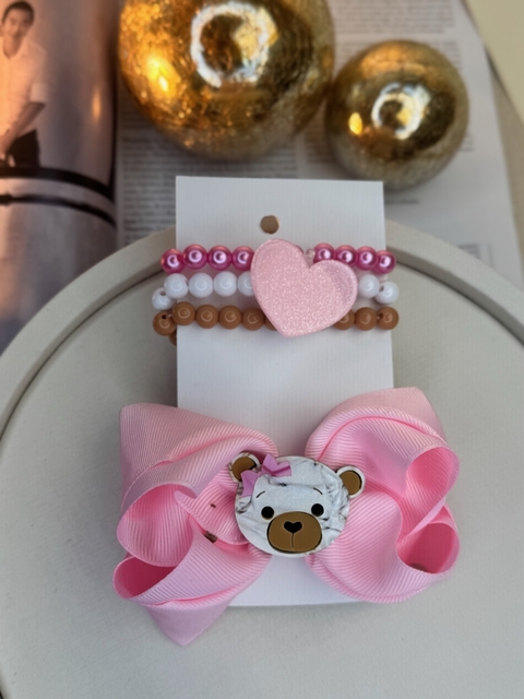 Kit pulseira e laço infantil URSO INFJD06 - comprar online