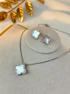 Kit colar/brinco LUXO vancleef madrepérola COSN06 na internet