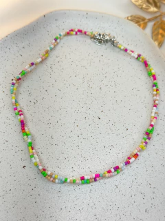 Chocker duplo miçangas trançado COJW07