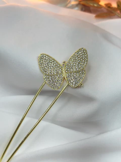 Imagem do Palito de cabelo borboleta cravejado PALY01