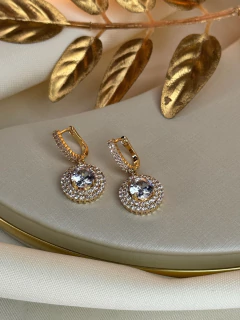 Brinco CLICK esfera cravejado/cristal BRIGR10 - Ruchelli Bijoux