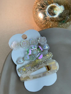 Kit 4 bicos de pato reta cravejada/flores BCLR01 - comprar online