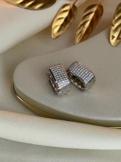 Brinco quadrado largo click BRIGR10 - Ruchelli Bijoux