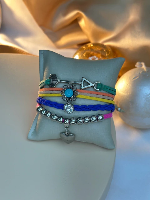 Kit de pulseira courino flecha colorido PUJ01 - comprar online