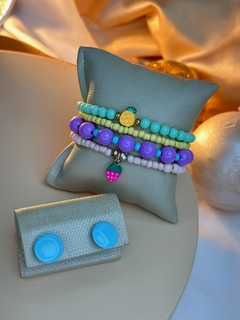 Kit de pulseira com brinco frutas PUJ01 - Ruchelli Bijoux