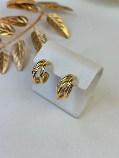 Brinco tripla argola fina BRISN07 - Ruchelli Bijoux