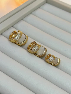 Trio de brico argola cravejada BRIFD10 - Ruchelli Bijoux