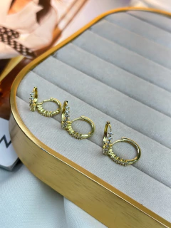 Trio de brinco laço fino zircônia BRIMN05 na internet