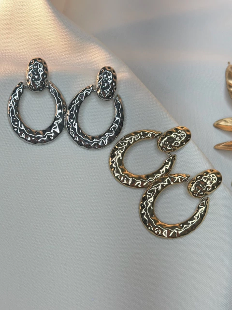 Brinco redondo martelado BRIAL03 - comprar online