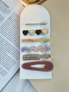 Cartelona 6 peças corações resinados e oval glitter CAROT01 - Ruchelli Bijoux