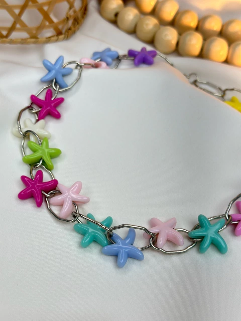 Chocker corrente estrelas coloridas COJA01 - comprar online
