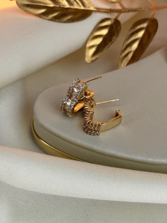 Brinco coração zircônia BRIGR10 - Ruchelli Bijoux