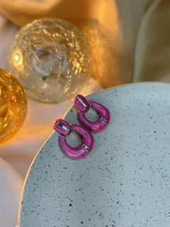 Brinco pendurado resinado BRIJC01 - Ruchelli Bijoux