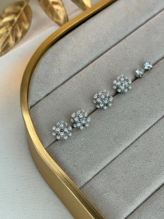 Trio de brinco mini botão pérolas BRIGR10 - Ruchelli Bijoux