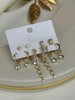 Imagem do Kit 5 pares de brincos gota/misto BRIGR10