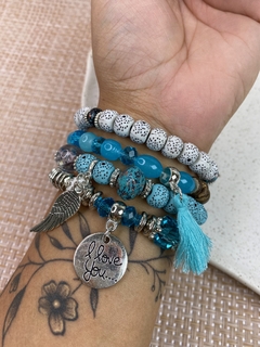 Kit de pulseira tassel e asas PULY01 - Ruchelli Bijoux