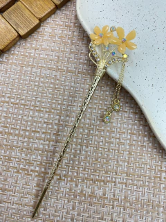 Palito de cabelo FERRO flor aplicação ly06
