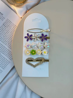 Cartelona 5 peças 3 flores resinadas CARMU01 na internet