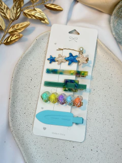 Cartelona 6 peças estrela resinada e marina CAROT01 - Ruchelli Bijoux