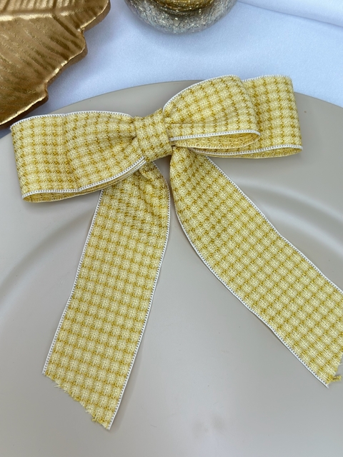 Laço quadriculado amarelo LAJ01 - comprar online