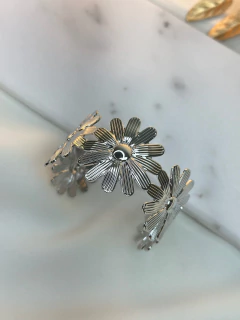 Bracelete flor margarida riscada BRAMK06 - Ruchelli Bijoux