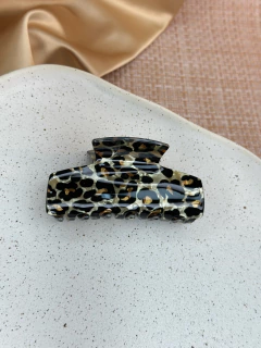 Piranha G quadrada fechada acetato animal print PIYU01 - Ruchelli Bijoux