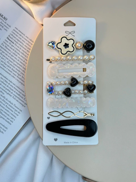 Cartelona 7 peças oval preta e ondulada cintilante CARPK01 - comprar online