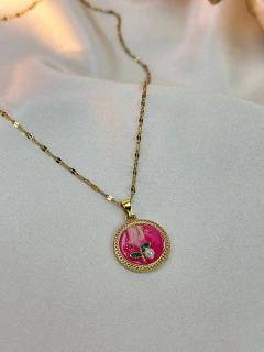 Colar aço inoxidável flor COCS01 - Ruchelli Bijoux