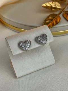 Brinco coração PRESSÃO BRIGR10 - Ruchelli Bijoux