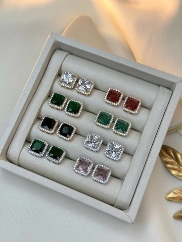 Brinco quadrado cristal BRIMU15 - comprar online