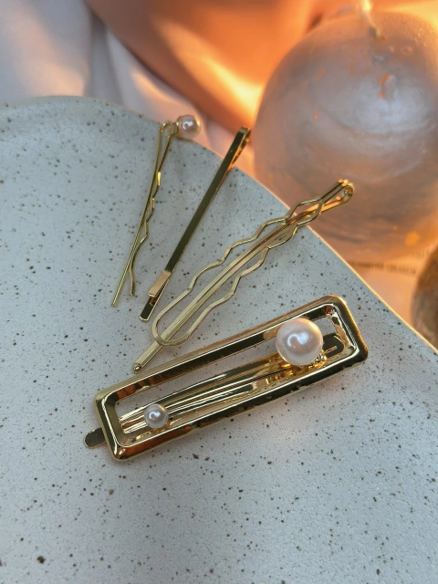 Kit 4 peças quadrado vazado pérolas BCLR01 - comprar online