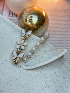 Kit 3 bicos de pato borboletas/ oval flocado - Ruchelli Bijoux