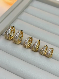 Trio de brico gota cravejada BRIFD10 - Ruchelli Bijoux