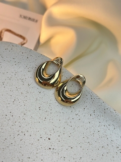 Brinco argola meia torcida BRISN04 - Ruchelli Bijoux